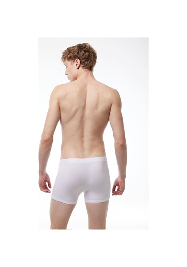 Malabadi 058 Erkek Modal Likralı Boxer-Beyaz