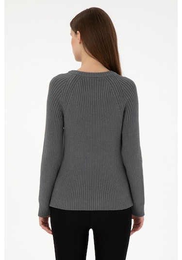 U.s. Polo Assn. Kadın Gri Melanj Kazak /triko 50297095-vr086 GRİ MELANJ Gri Melanj