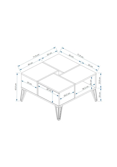 Nirvana Orta Sehpa Beyaz-gold