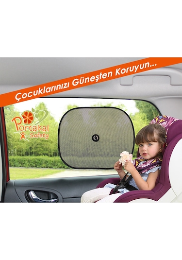 Portakal Safety Güvenli Araç içi Vantuzlu Güneşlik 2'li