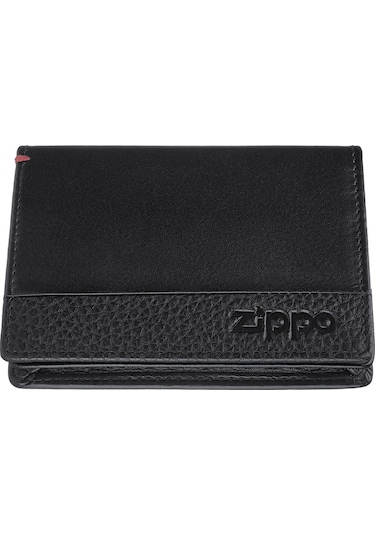 Zippo Rfıd Bloklamalı Nappa Deri Kartvizitlikli Cüzdan - Siyah Siyah