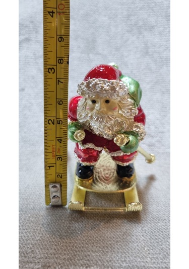 Zirkon Taşlı Emaye Noel Baba Kutu Biblo 001