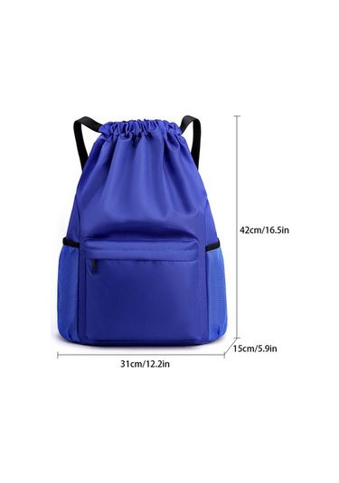 Fortunelane Mini Spor Çanta - Outdoor Antreman Ve Fitness İçin Vücut Suyu Ve Kuru Bölmeli Drawstring Sırt Çantası Göl Mavisi Mavi
