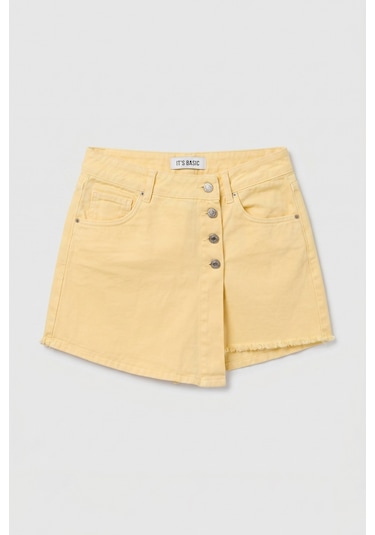 Itsbasic Kadın Light Sarı 6s6-108 Denim Şort Etek