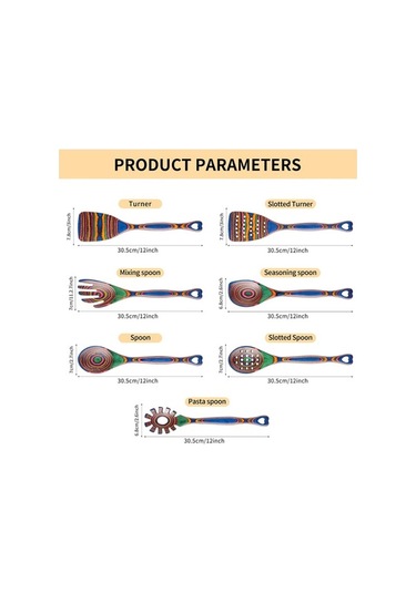 Ulzyvf Yemek Yapışmaz Pişirme Seti, Pakkawood Ahşap Mutfak Kaşıkları, 7 Parçalı Dayanıklı Pişirme Aletleri, Isıya Dayanıklı Ev Eşyaları, Esansiyel Mutfak Gereçleri