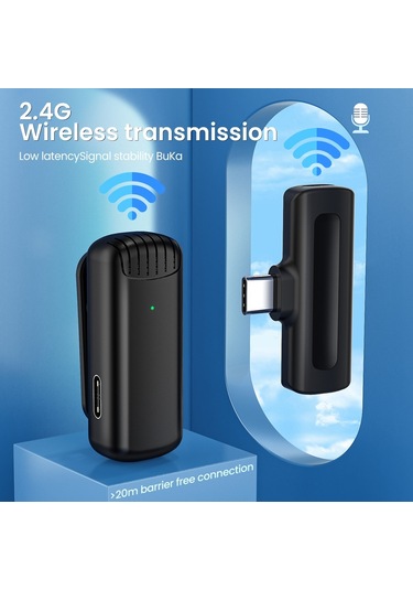 J11 Tip C Cep Telefonları İçin Kablosuz Mikrofon Şarj Kutusu Gürültü Azaltma Yaka Mikrofonu Video Kaydı İçin 681400397a