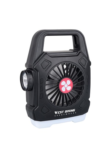 Çok İşlevli Kamp Fanı Açık Hava Taşınabilir Hafif Hızlı Şarj El Lambası Elektrikli Fan Siyah