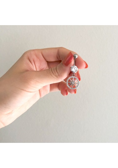 Ferizz 316l Çelik Zirkon Taşlı Yıldızlı Piercing Prc-133 Gümüş