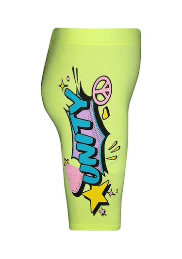 Lovetti Neon Sarı Kız Çocuk Unıty Baskılı Bisiklet Şort 7953S019 Sarı