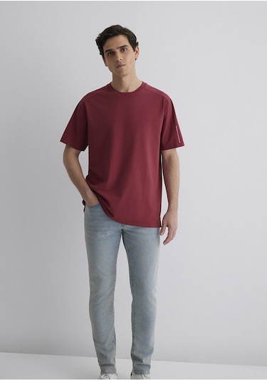 Mavi - Baskılı Bordo Tişört 0612629-70423 Bordo