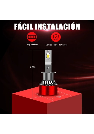 Yifomall H1 Tipi Kırmızı Led Araba Farı: Ultra Parlak Işık, Doğru Işık Deseni Ve Uzun Ömürlü Performans