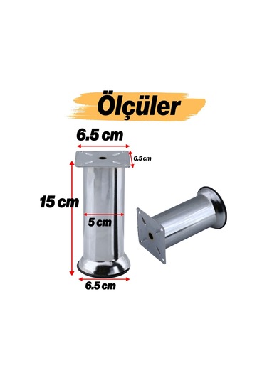 Mobilya Ayak Krom Baza Koltuk Kanepe Yatak Çekyat Destek Ayağı 15 Cm Metal Yükseltici Ayakları Bej T Diğer