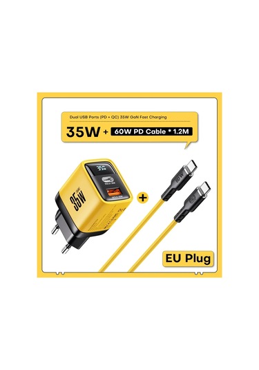 Asometech Gan 35w Hızlı Şarj Cihazı Qc4.0 Pd3.0 Pps İphone Uyumlu 15 Pro Samsung S23 Xiaomi Abdistribütör Garantili