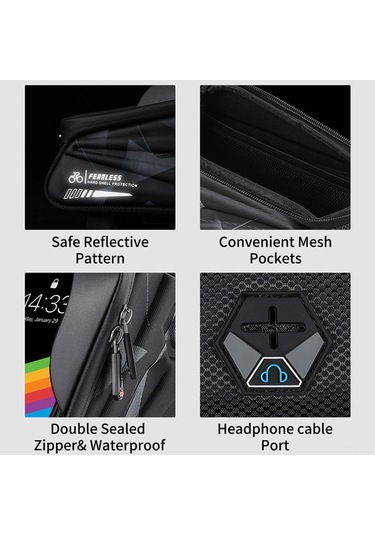 Padalink Bisiklet Ön Çerçeve Çantası: Su Geçirmez Eva Malzeme, 1.7l Kapasite, Çok Amaçlı, Akıllı Telefon Cebi Yeşil