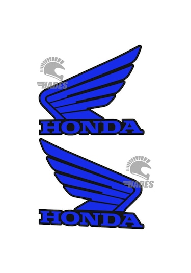 Hades Motosiklet Aksesuarları Honda Sticker Kanat Mavi