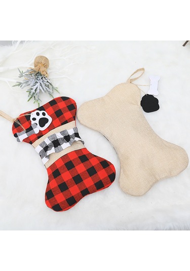 Qingmipy Noel Evcil Hayvan Çorabı - Kedi Köpek İçin Yeniden Kullanılabilir Hediye Çantası