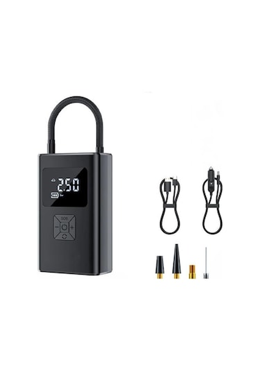 Coofbe 12v Led Işıklı Kablolu Ve Kablosuz Araç Lastik Şişirme Pompası Lastik Şişirme Kompresör Pompası