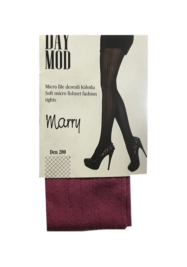 Daymod Kadın Marry Micro File Desenli Külotlu Çorap Siyah