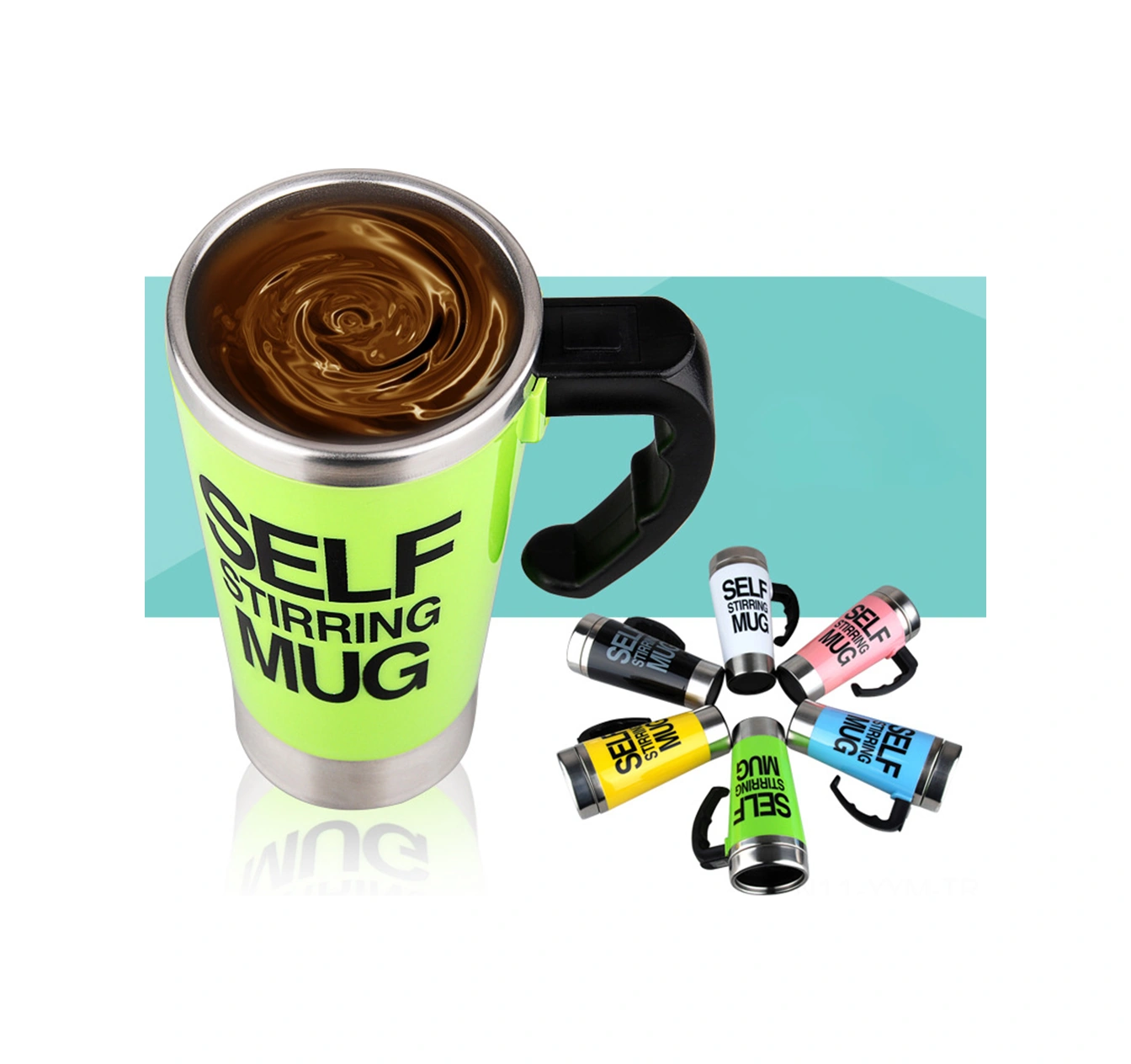 Geeksen Otomatik Elektrikli Karıştırıcı Kupa, 500ml Paslanmaz Çelik, Kahve/süt/su İçin, Sigortalı Kapak, Ofis/ev Kullanıma Uygun, Beyaz Diğer