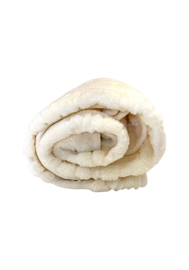 Kuzum Bebe Premium Kabartmalı Peluş Bebek Battaniyesi Krem Not. Mevsimlik Incedir. Krem