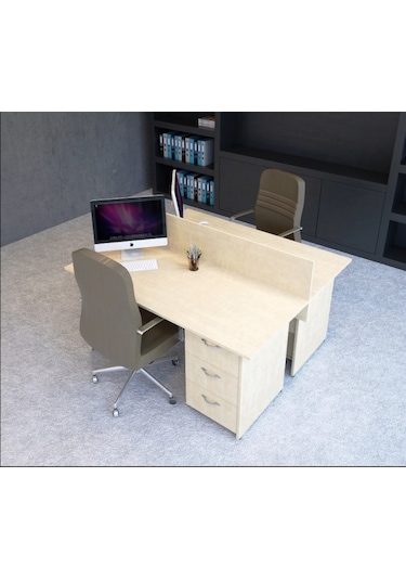 Burovena Vena Nil Workstation Ikili Çalışma Masa 158Cm X 140Cm X 115H