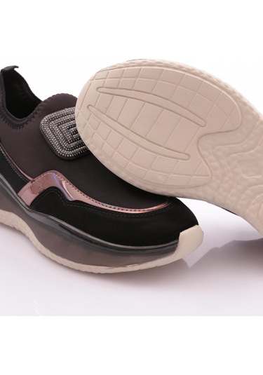 Dgn 2067 Kadin Üstü Taş Süslemeli Spor Ayakkabi 2067-2026-R1534 Siyah