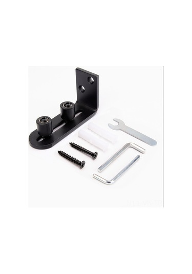 Vkemall Eısen-zb02l Tipi Depo Kapısı Kayar Koruması - Tırmanmaz, Dairesiz, Çift Tekerlekli Toprağa İlişkin Metal Aksesuarlar Siyah