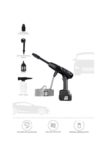 Vothoon VTN-01 Akülü Şarjlı Yüksek Basınçlı  Yıkama Makinesi