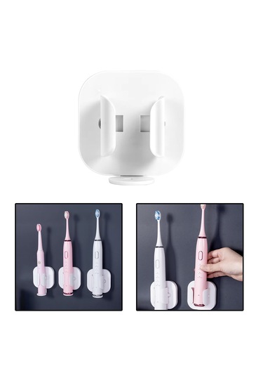 Yapışkanlı Duvara Monte Şarjlı Diş Fırçası Tutucu Stand-al4801 Beyaz