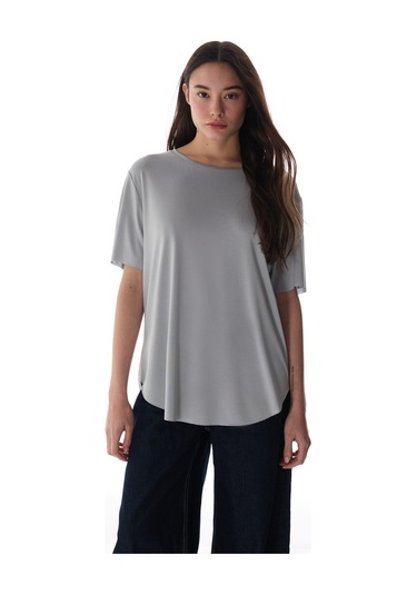 Penti Gri Bisiklet Yaka Oversize  Modal T-Shirt