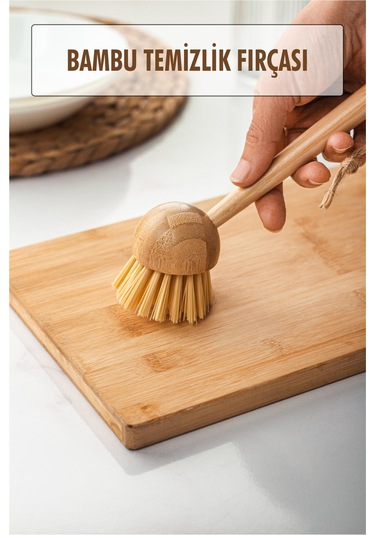 Bambu Temizlik Fırçası Siyah