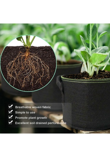 Jeehugo 50 Galon Hacimli Dairesel Doku Bitki Yetiştirme Çanta - İyi Havalandırma Ve Su Tüketimi Sağlar, Ev Bahçesi Ve Seralar İçin Uygun