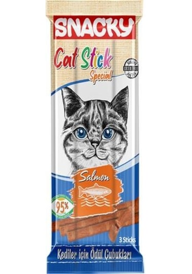 Snacky Somon Etli Kedi Stick Ödül Maması 3 x 5 G