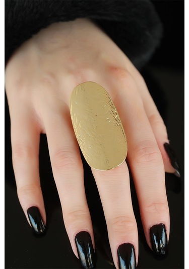 Gold Renk Elips Bayan Ayarlamalı Yüzük - Tj-byk1254-ks Çok Renkli