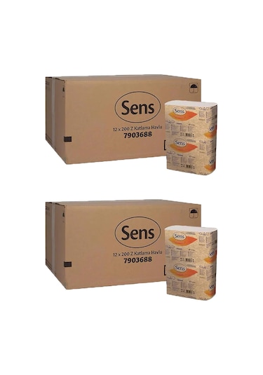 Sens Z Katlamalı Havlu Kağıt 12 x 200 Adet 2 Koli