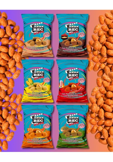 Çıtır Kaplamalı Soslu Yer Fıstığı Fırınlanmış Sağlıklı Atıştırmalık Kuruyemiş 6 Adet 240 G