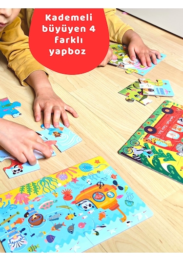 Doerkids Kademeli Taşıtlar Puzzle Eğitici Puzzle 30 Parça 4 In 1