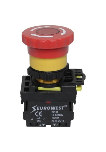 EUROWEST Ew-55-01Zfd Led Işıklı Acil Stop Butonu (220V)