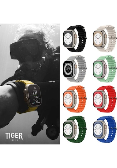 Apple Uyumlu  Watch 2/3/4/5/6/7/8/9/se/ultra 42mm 44mm 45mm 49mm Ocean Silikon Loop Kordon