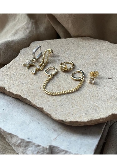 Ysx Jewelry Altılı Küpe Seti Çok Renkli