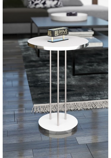 Zigon Sehpa Terra Gümüş Beyaz