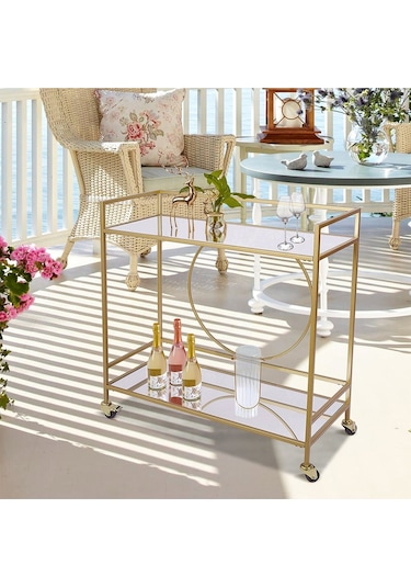 Charlotte Gold Metal Servis Arabası