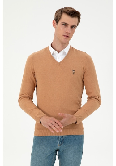 U.s. Polo Assn. Erkek Camel Melanj Kazak /triko 50288885-vr122 Camel Melanj