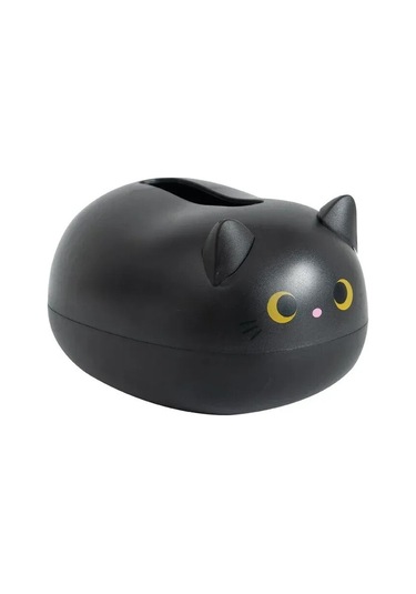 Siyah-kawaii Kedi Doku Kutusu Oturma Odası Peçete Depolama Mutfak Kağıdı Konteyner Masaüstü Tuvalet Tutucu Banyo Yurdu İçin