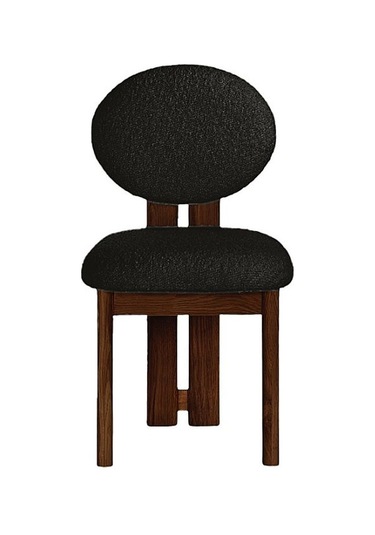 Coco İskandinav Teddy Natural Ahşap Bohem Sandalye Ceviz - Antrasit