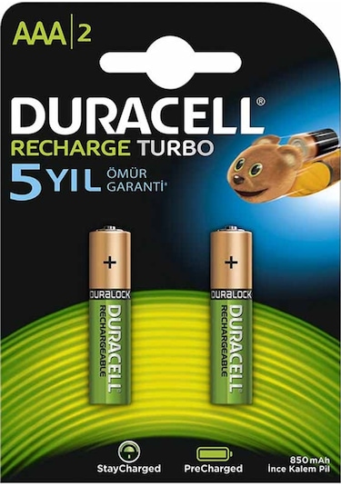 DURACELL ŞARJLI 900 MA AAA İNCE KALEM PİL 2Lİ PAKET