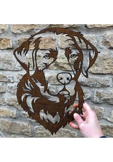 Tenfowee Bahçe Dekorasyonu Köpek Figürü Rustik Metal Çelik Dış Mekan Aksesuarı Bahçe, Çatı, Balkon Süs Eşyası