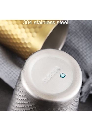 Sones 260ml 304 Paslanmaz Çelik Çekiç Kupa Kalınlaştırılmış Çift Katmanlı Restoran Çay Fincanları