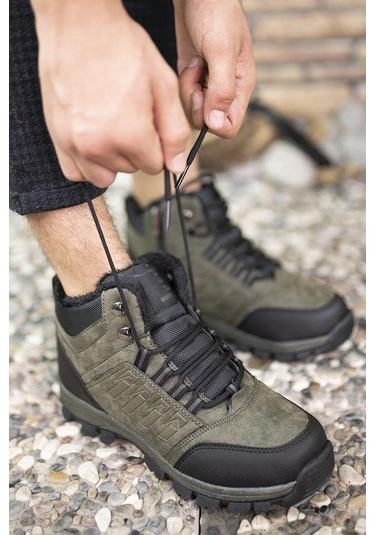 X-step X6 Haki Termal Kürklü Kışlık Erkek Bot Ayakkabı 001