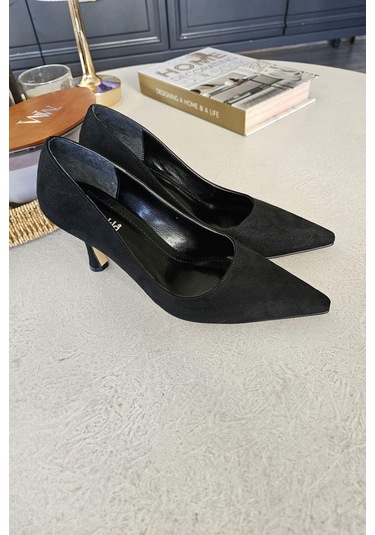 10 1401 Topukla Kadın Kadeh Topuklu Stiletto Siyah Süet